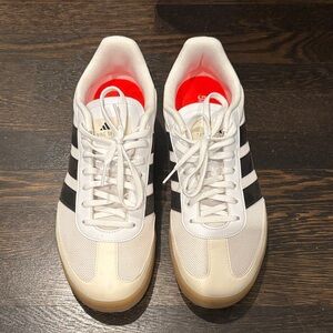 adidas White Sneakers with Black Stripes and Red Insoles Size 11